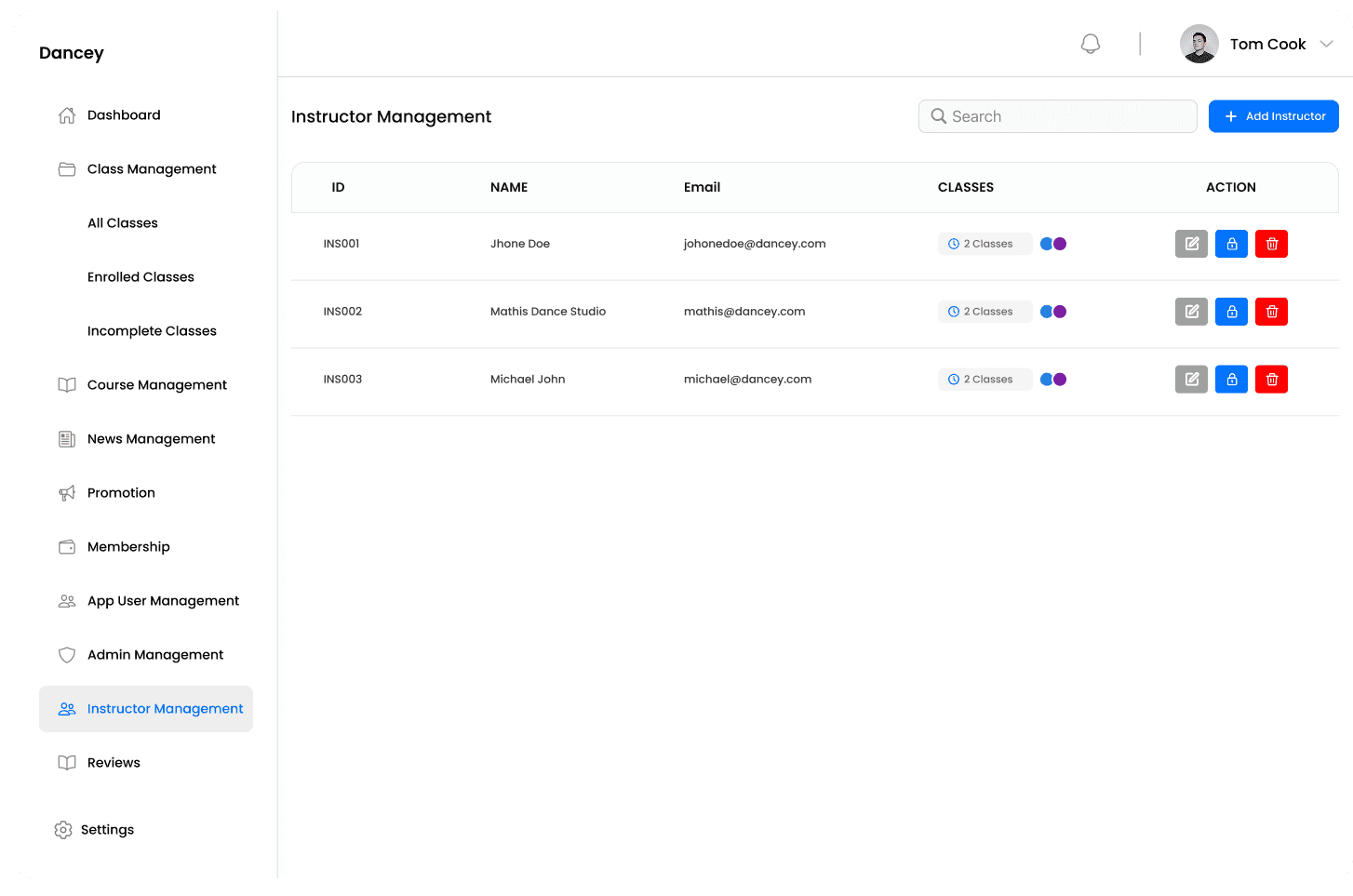 Manage Instructors — Organize instructor profiles, schedules, and availability with ease.